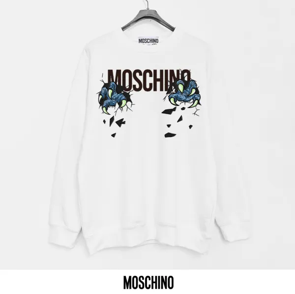 Moschino Claw Print White Hoodie - 1