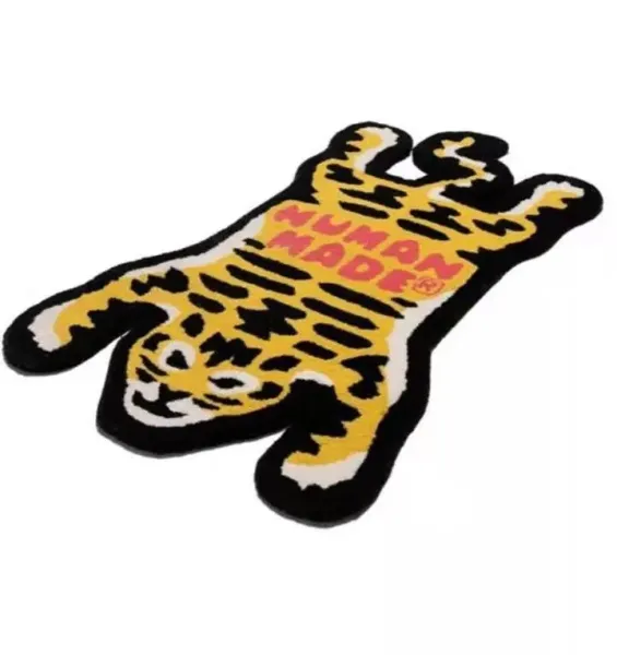 Human Made Wolf Head Rug Black Yellow Accessories - 2