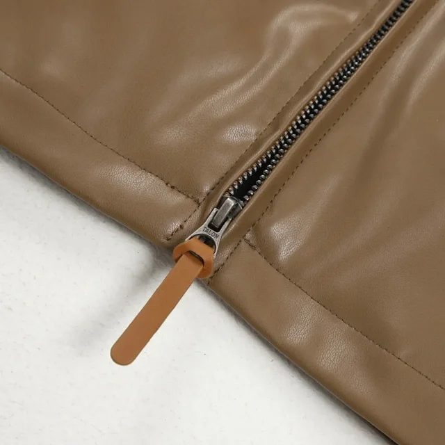 Polo Ralph Lauren Jackets Leather zip-up jacket with point collar and embroidered pony logo product detail image 9