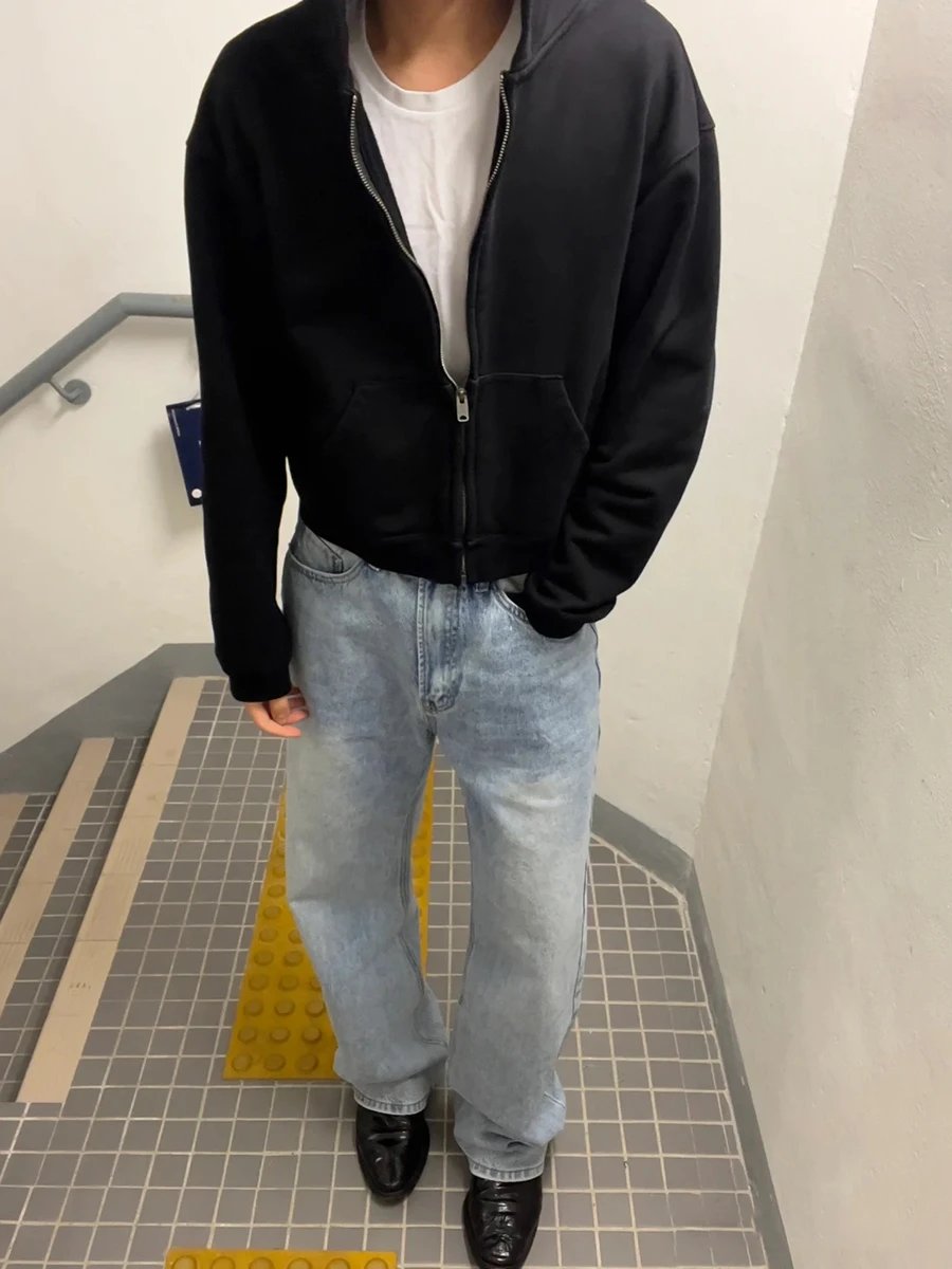 Street Kanye Solid Heavyweight Hooded · 2