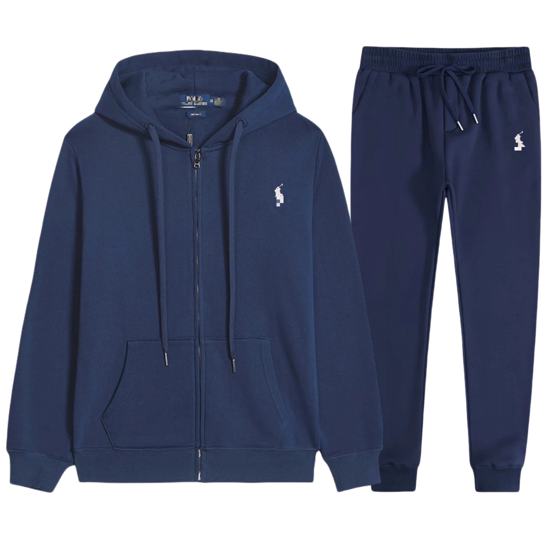 Navy blue suit-white label