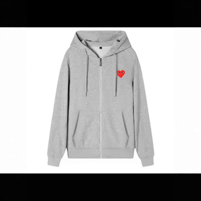 PLAY Cardigan Jacket Autumn and Winter New Couple Japanese Fashion Brand Loose Cardigan Hooded Sweater Men's Couple Dress Embroidery: seller detail photo 5