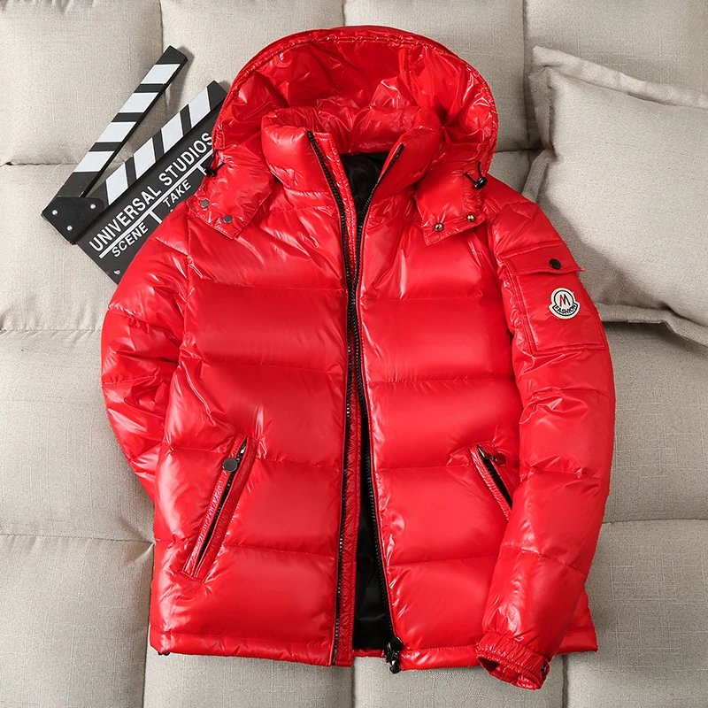 Other Down Jacket Glossy Hooded Red