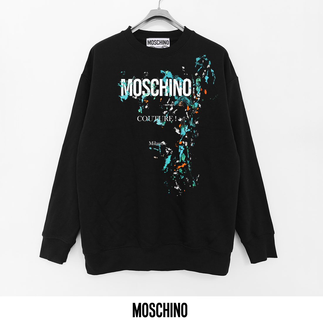 Moschino 40 Years of Love Heart Graphic Black Hoodie - 3