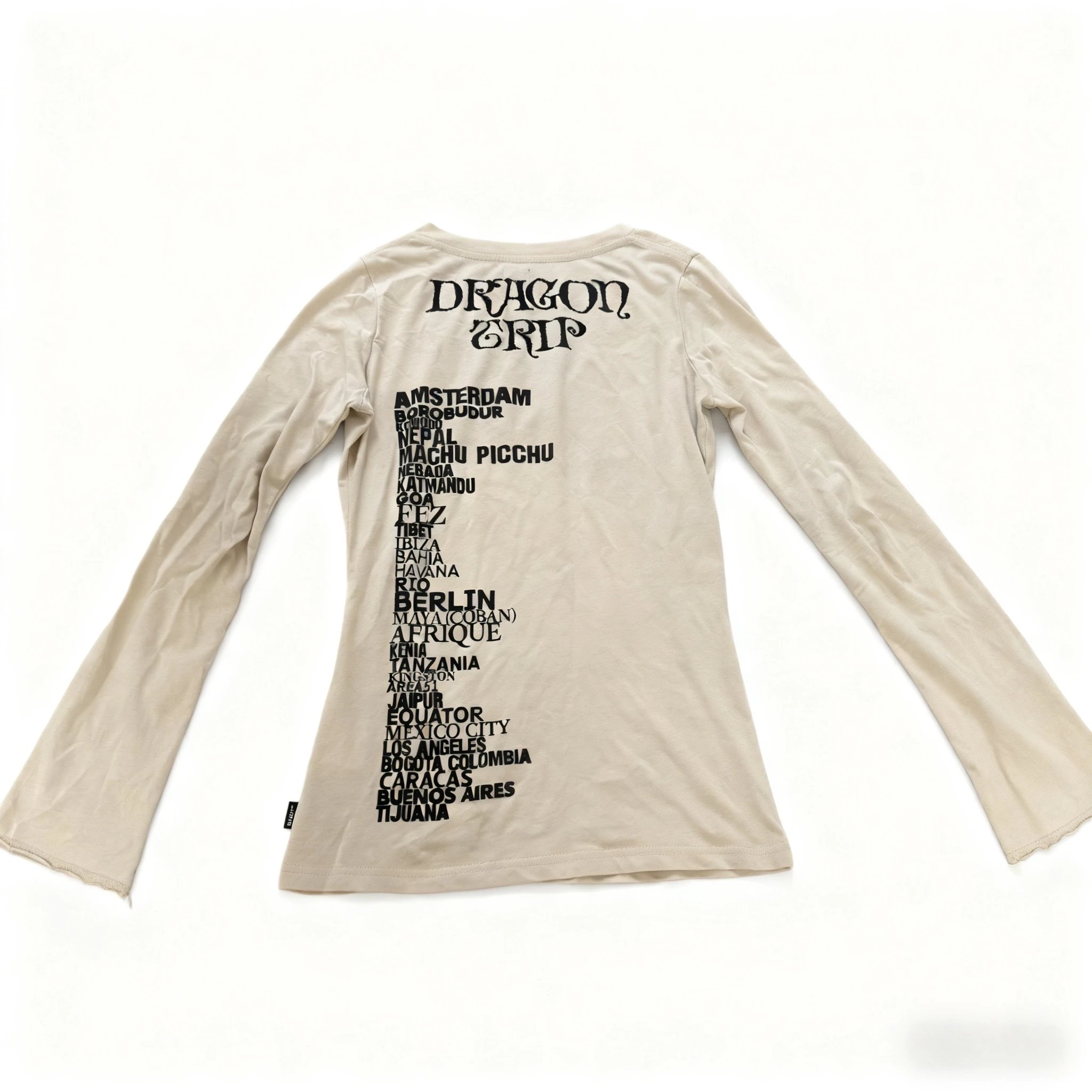 Independent Dragon Pattern Slogan Long Sleeves