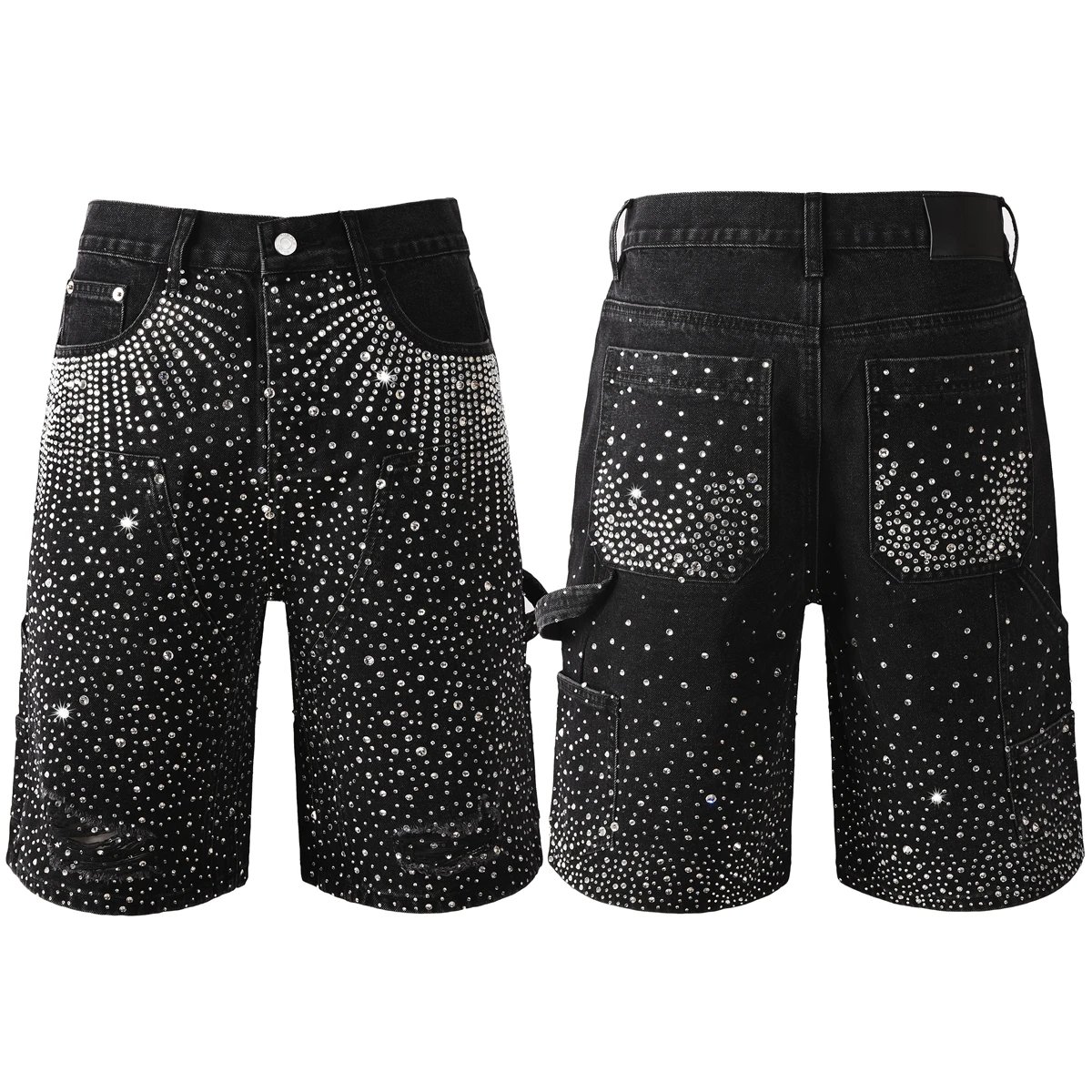 DSQUARED2 White Paint-Splatter Denim Shorts - 12/40