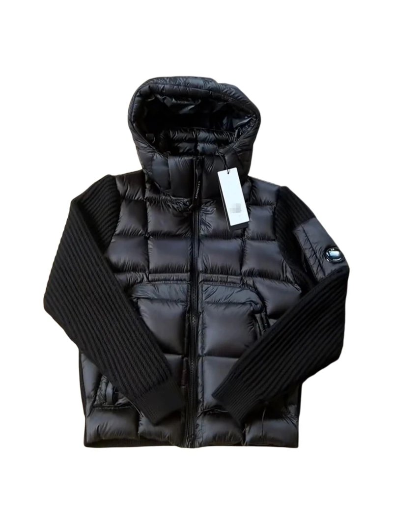 C.P. Company Goggle Jacket Brown / Navy Hybrid Down Jacket - 2