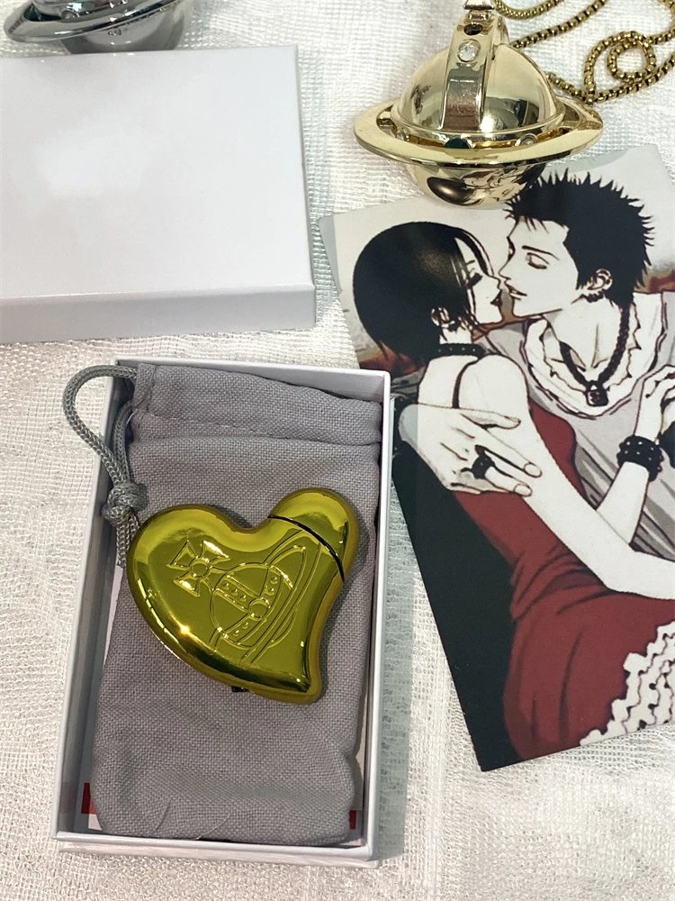 Yellow heart-shaped lighter matching gift box