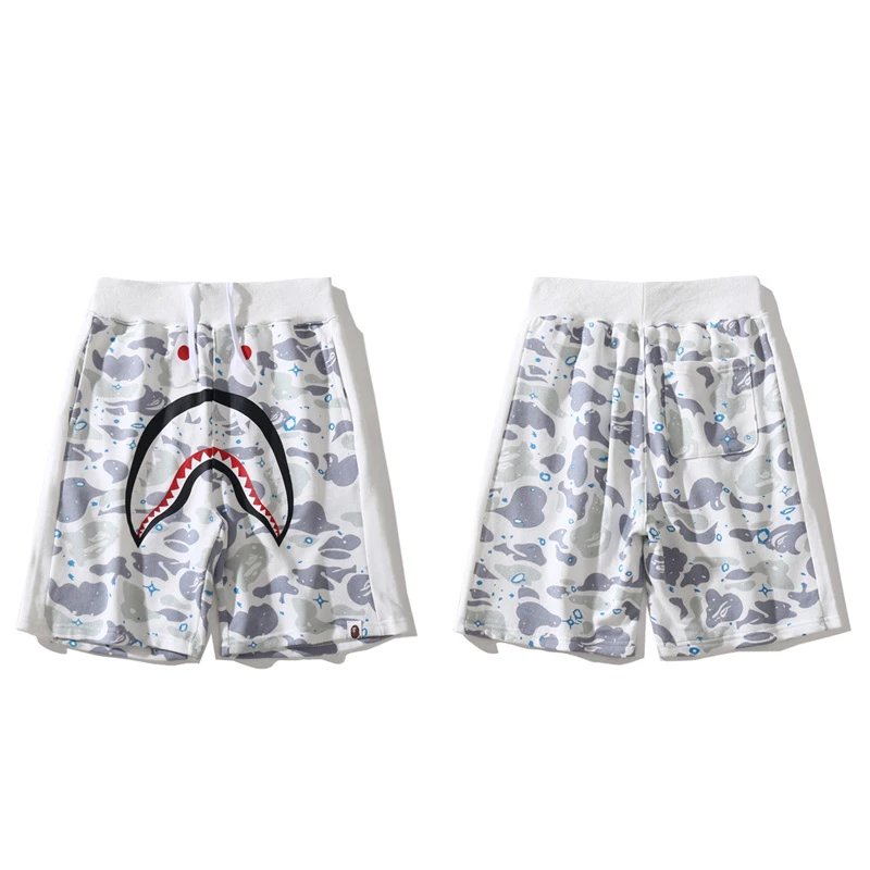 A Bathing Ape Shark Camo Shorts Black Multicolor - 13