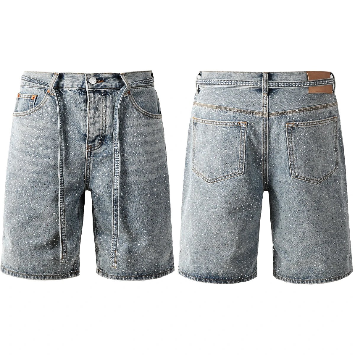 DSQUARED2 White Paint-Splatter Denim Shorts - 18/40