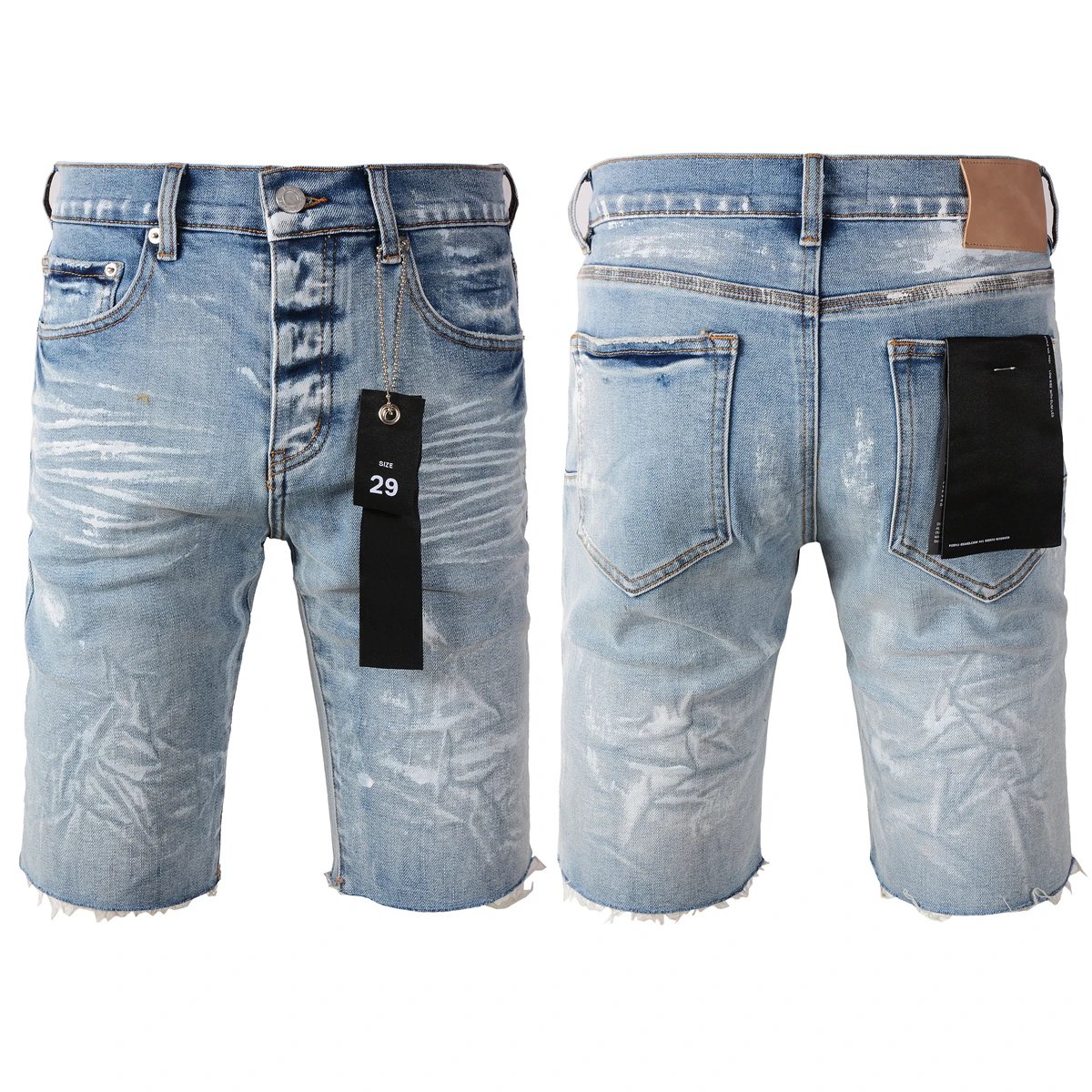 DSQUARED2 White Paint-Splatter Denim Shorts - 27/40