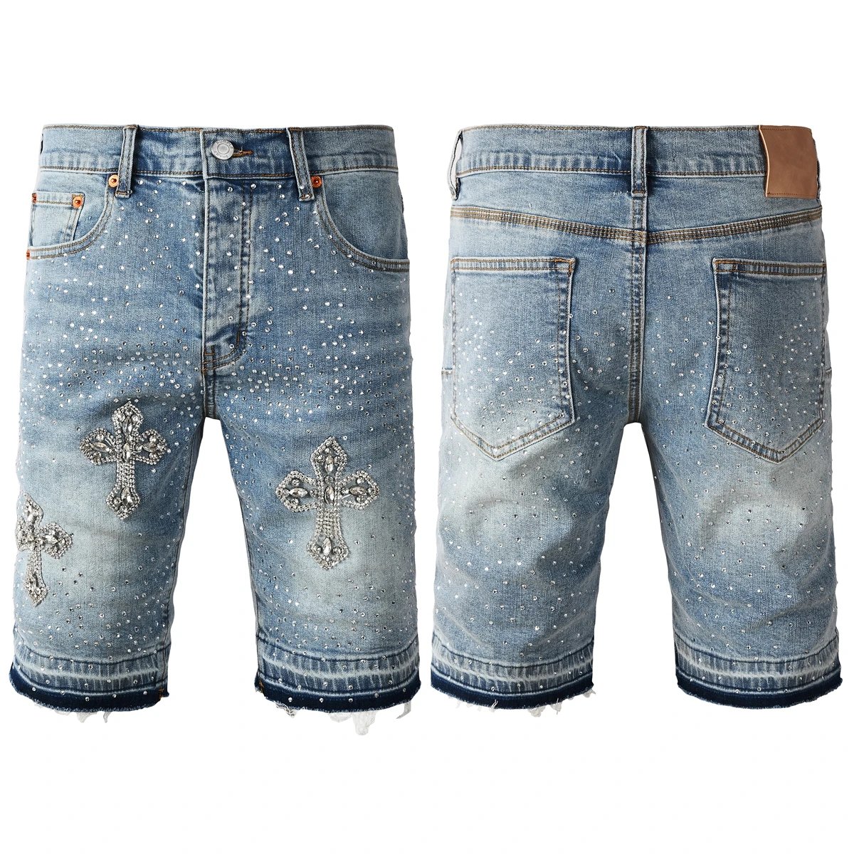 DSQUARED2 White Paint-Splatter Denim Shorts - 29/40