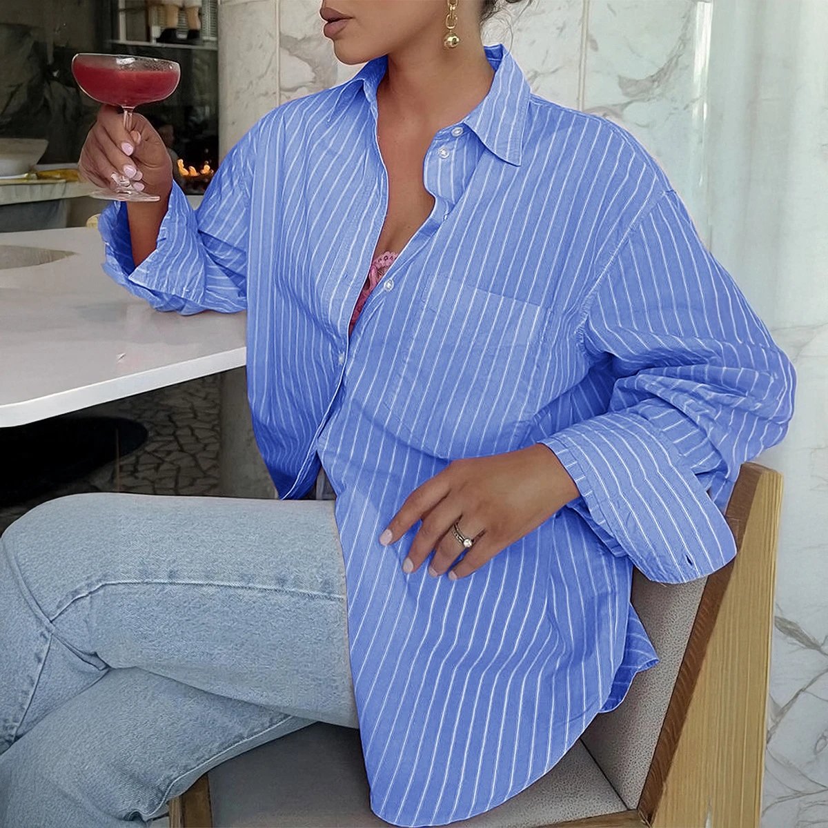 Striped shirt coat foto 4