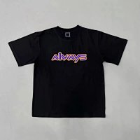 Black and orange "always" short-sleeved