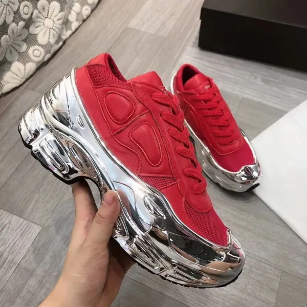 Design Mons Chunky Metallic Silver Gray Sneakers Chunky Sneakers - 2