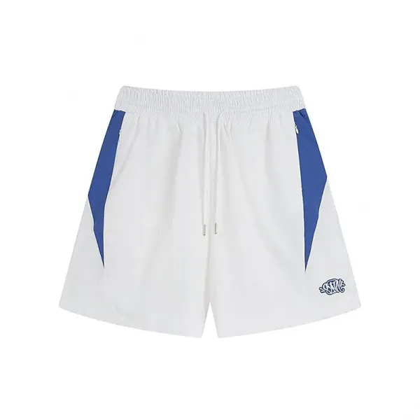 Corteiz Flow Shorts White with Royal Blue Panels - 1