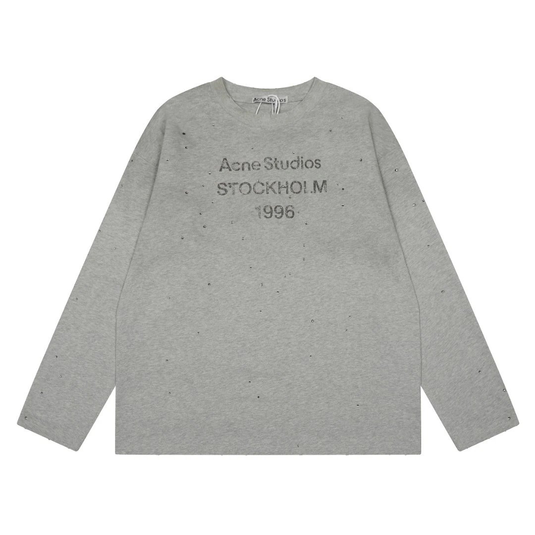 Acne Studios Acne Studios Stockholm 1996 Grey Long-Sleeve T-Shirt Grey