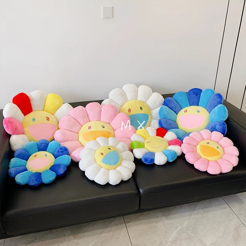 【DX152】2024 New Arrival Colorful Sunflower Pillow Sofa Cushion Doll Stuffed Trendy Ornament Doll