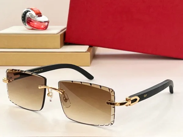 Cartier Santos Rectangular Gradient Brown Sunglasses Eyewear - 1