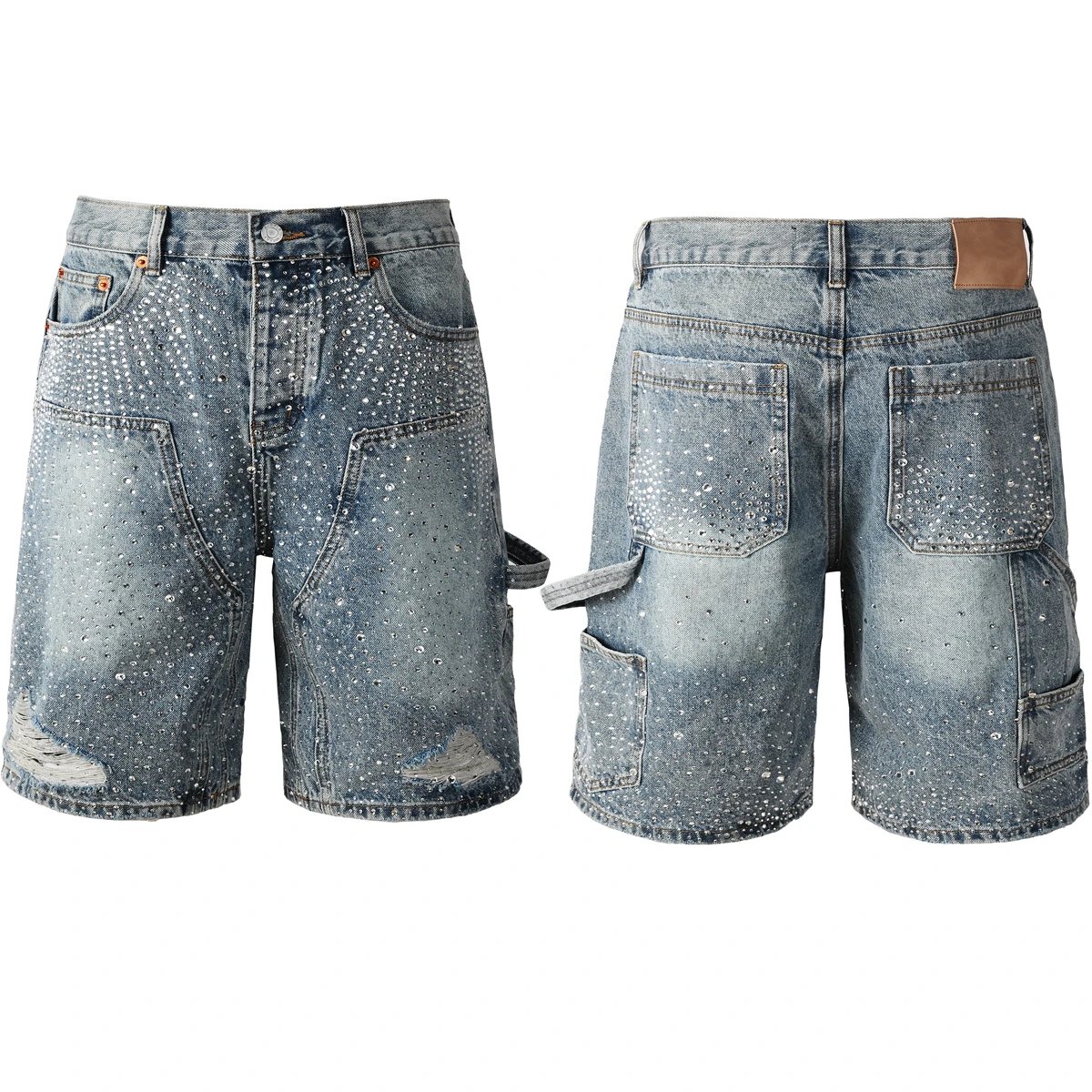 DSQUARED2 White Paint-Splatter Denim Shorts - 5/40