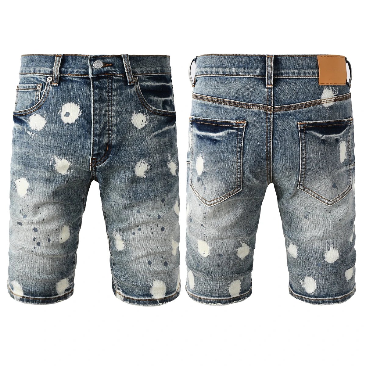 DSQUARED2 White Paint-Splatter Denim Shorts - 21/40