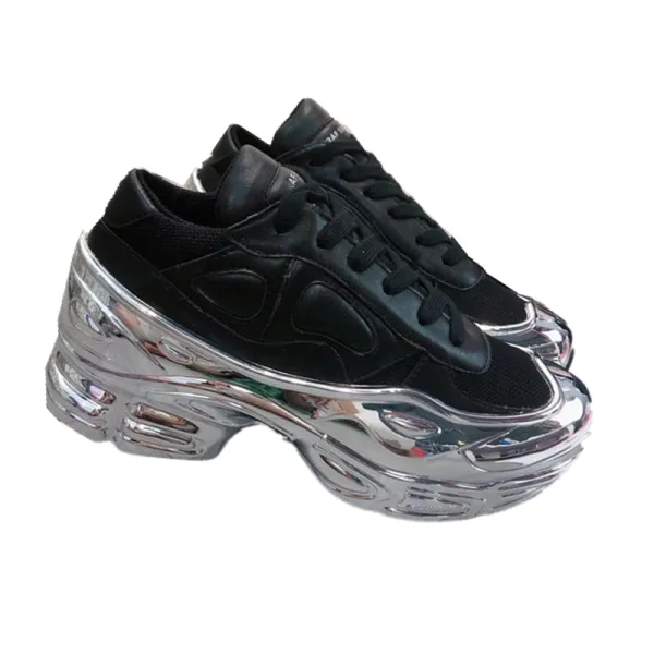 Design Mons Chunky Metallic Silver Gray Sneakers Chunky Sneakers - 5