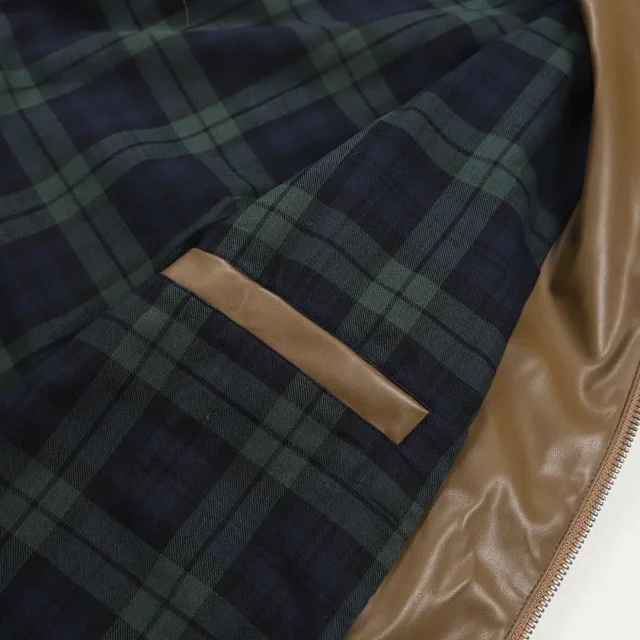 Polo Ralph Lauren Jackets Leather zip-up jacket with point collar and embroidered pony logo product detail image 6