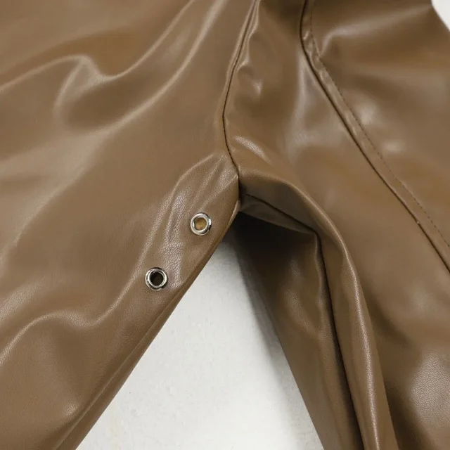 Polo Ralph Lauren Jackets Leather zip-up jacket with point collar and embroidered pony logo product detail image 13
