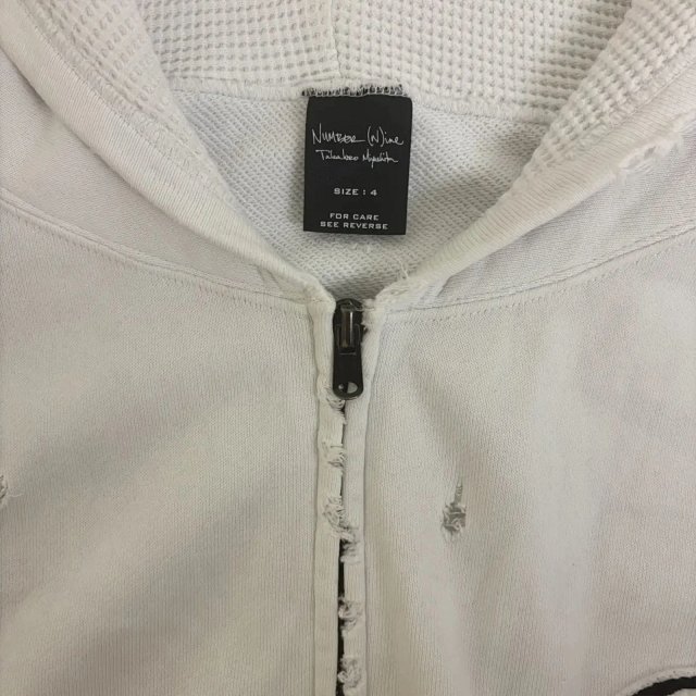 White Number Nine Double Skull Hoodies: seller detail photo 4
