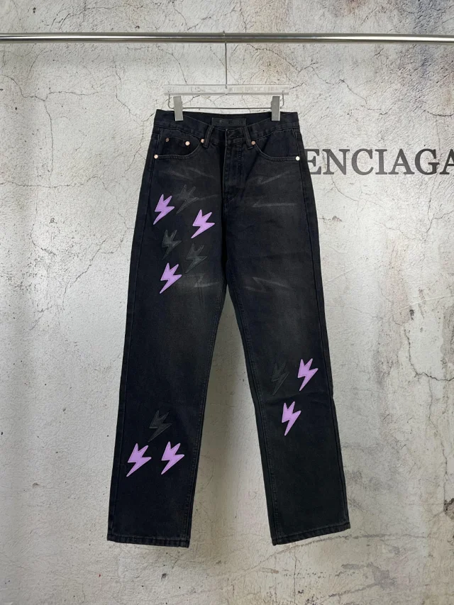 Chrome Hearts Jeans Embroidered patch straight-leg product detail image 13