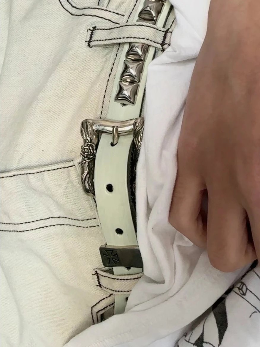 Chrome Hearts Studded Leather Belt Black - 5