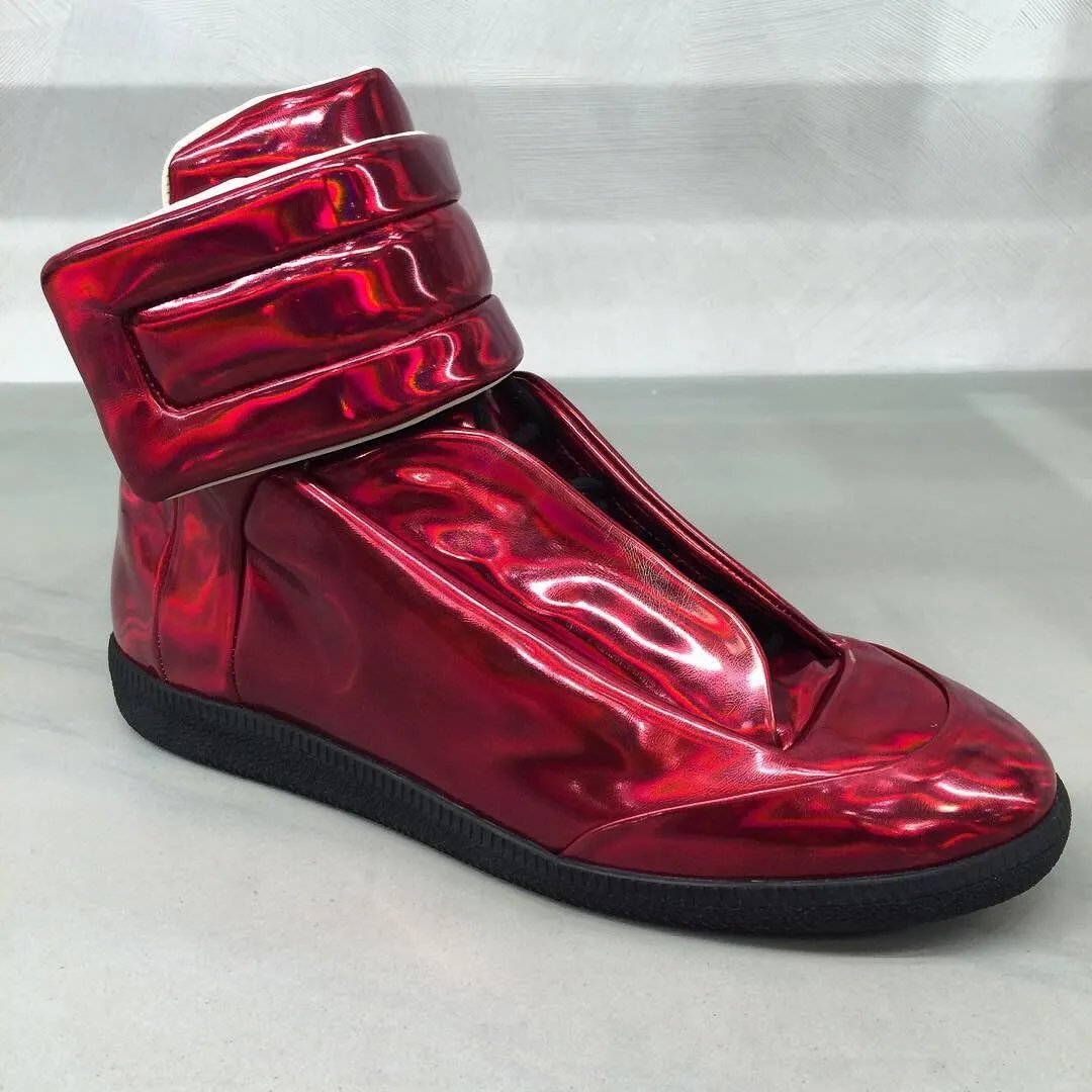 red patent leather