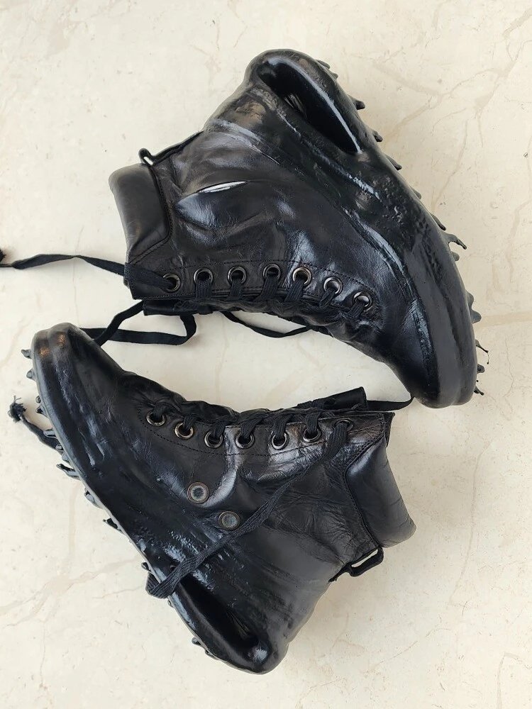 Design Custom Black Patent Leather Air-Sole Boots - 5