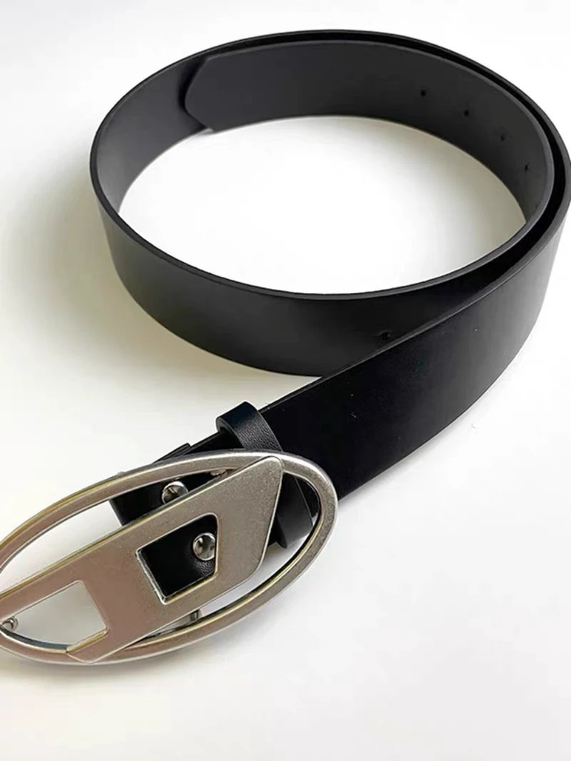 American Vintage Silver Buckle D Letter Belt · 2