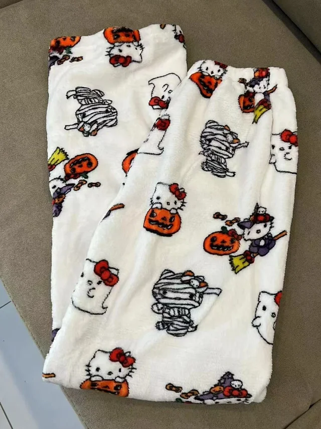 Hello Kitty Trousers Cartoon-print fleece lounge product detail image 14