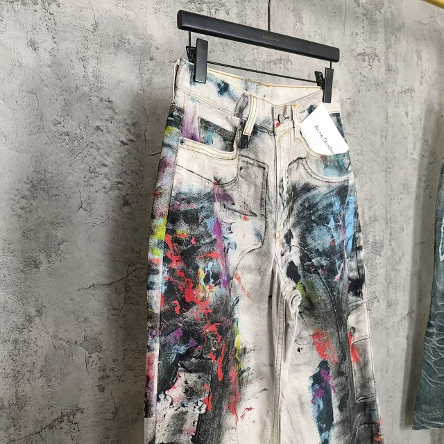 Acne Studios Jeans Graffiti-Print Loose-Fit product detail image 3