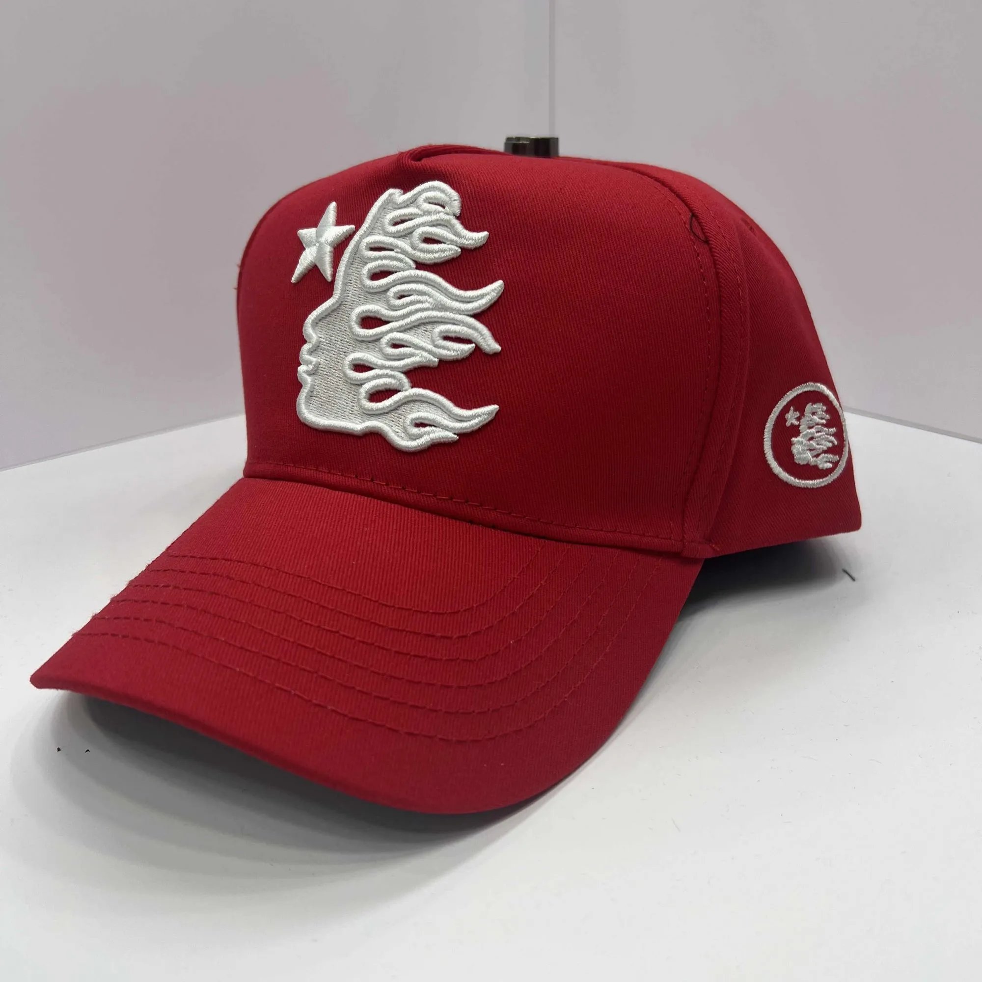 Design Flame Star Embroidered Green Baseball Cap - 7