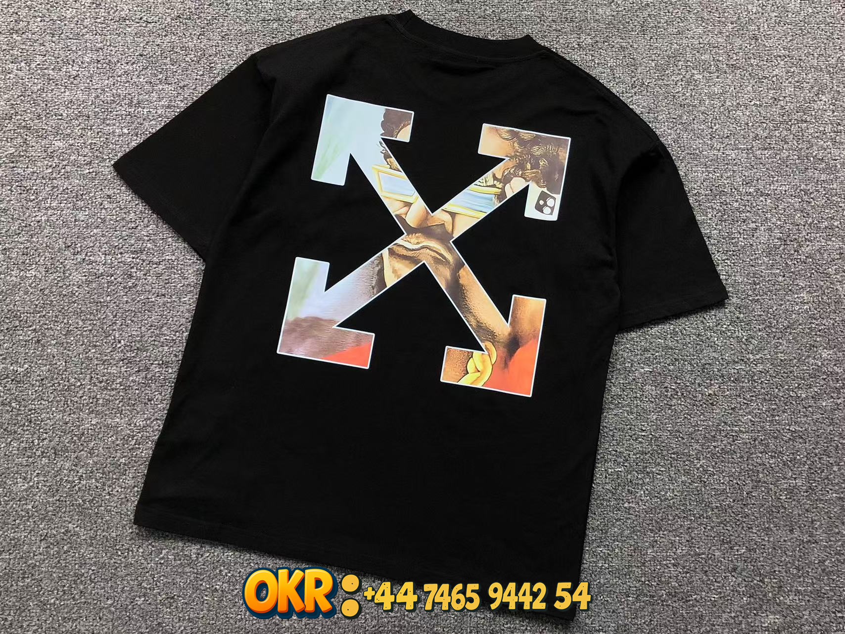 Off-White T-Shirts Short-Sleeve Crew-Neck Arrow Graphic Print — 2