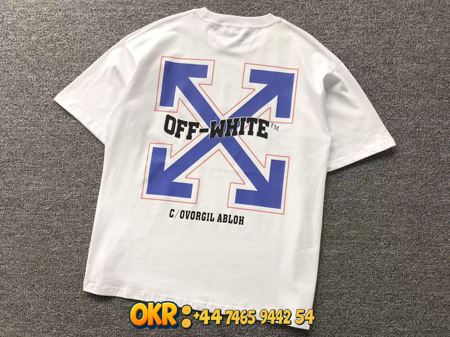 Off-White T-Shirts Short-Sleeve Crew-Neck Arrow Graphic Print — 5