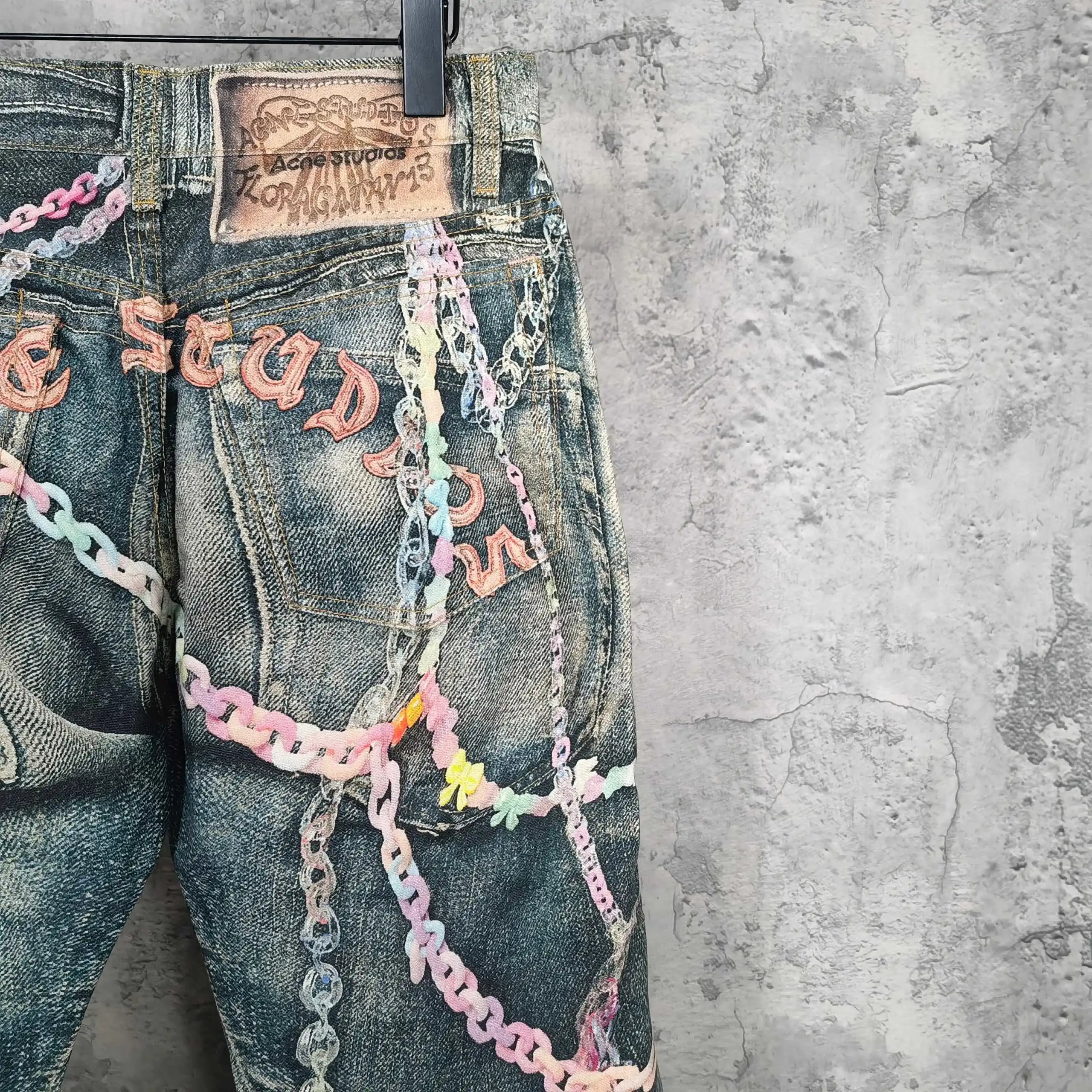 Acne Studios Jeans Graffiti-Print Loose-Fit image 9
