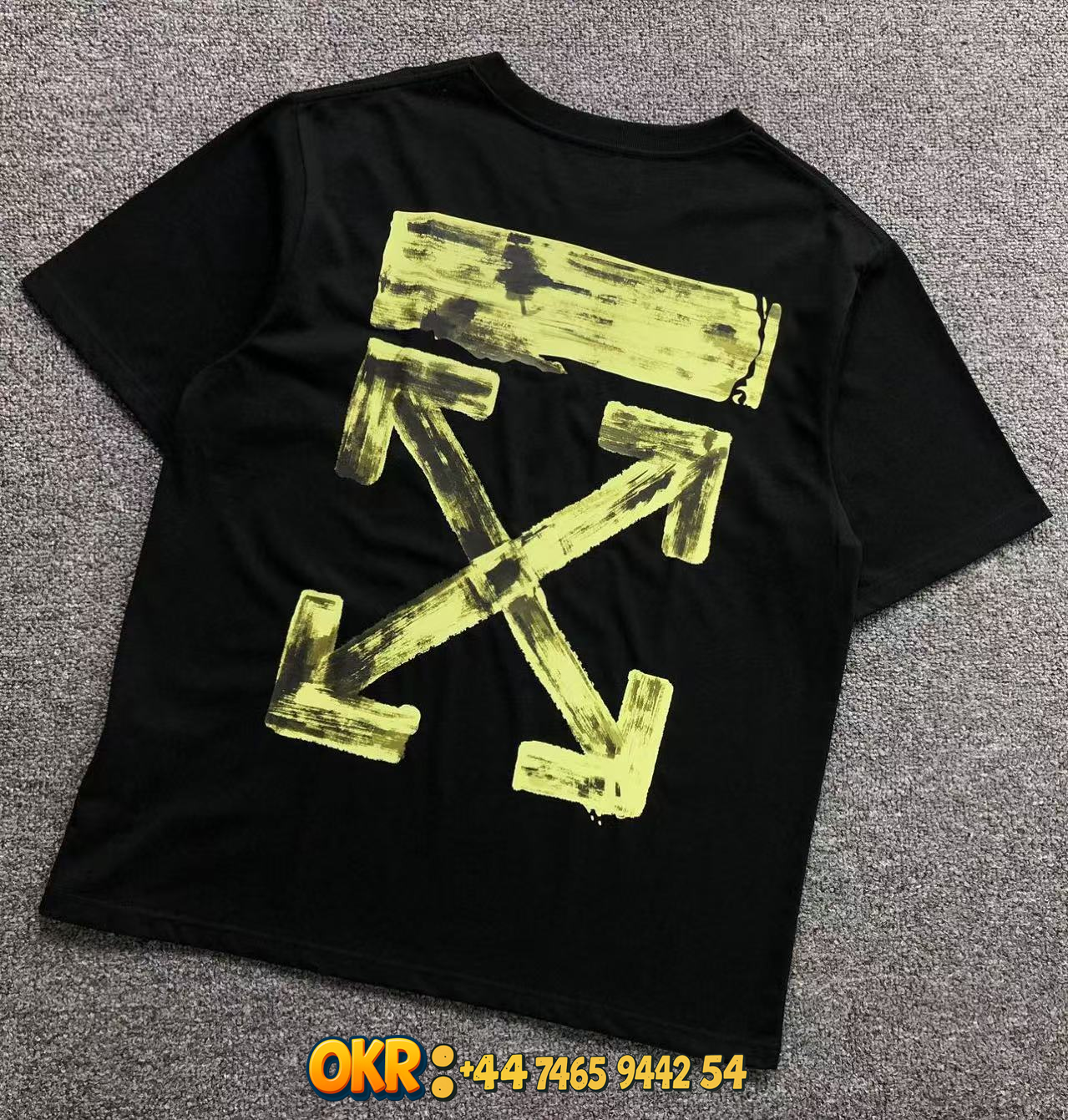 Off-White T-Shirts Short-Sleeve Crew-Neck Arrow Graphic Print — 12