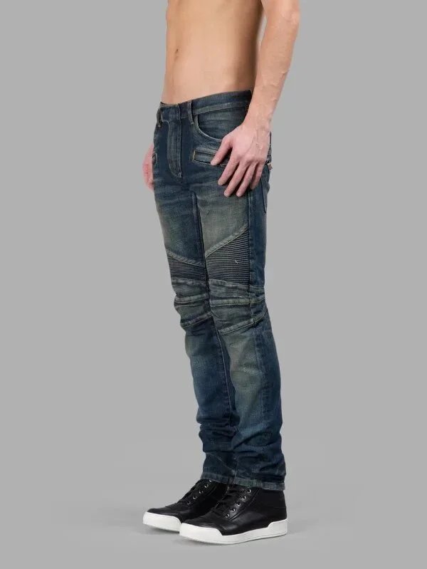 Amiri Moto Jeans Blue Denim - 2