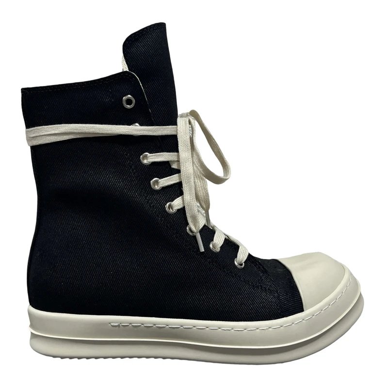 Black and White Waxed Canvas High-Tops