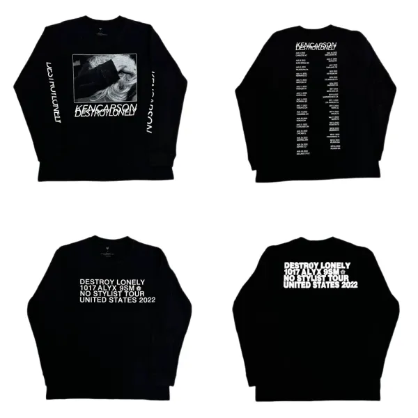 Design Destroy Lonely No Stylist Tour United States 2022 Long Sleeve T-Shirt Black T-Shirts - 2