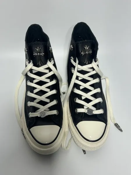 Chrome Hearts x Converse Chuck Taylor All Star High Black and White Sneakers - 5
