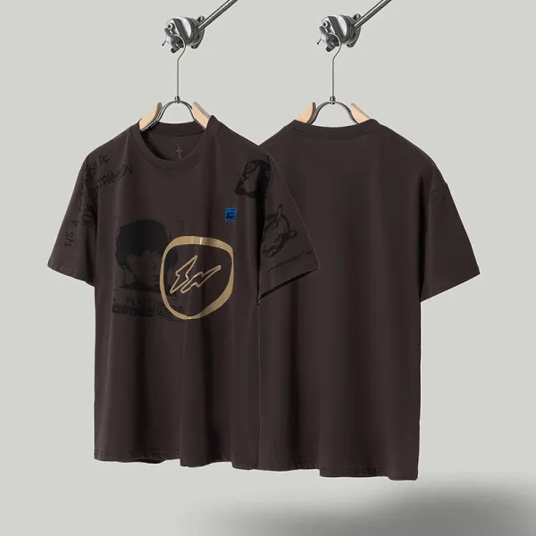 Travis Scott x Fragment Design Brown Graphic T-Shirt - 1