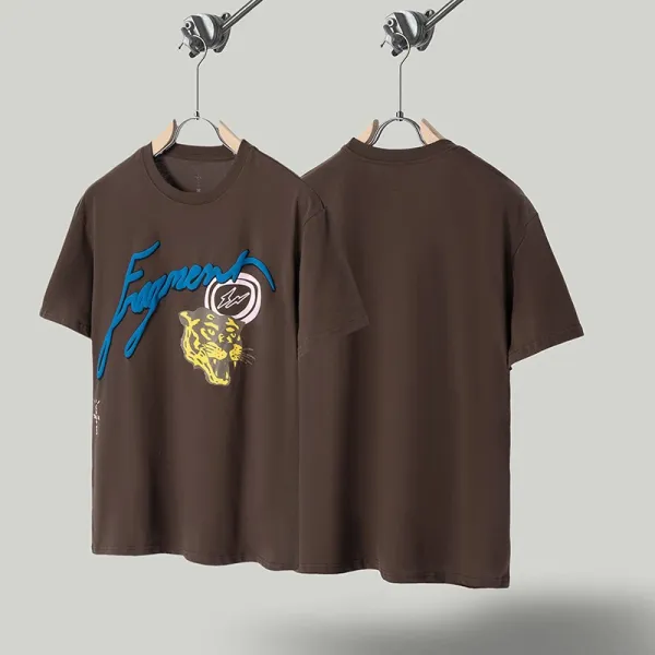 Fragment Design x Travis Scott Tiger Print Brown T-Shirt - 1
