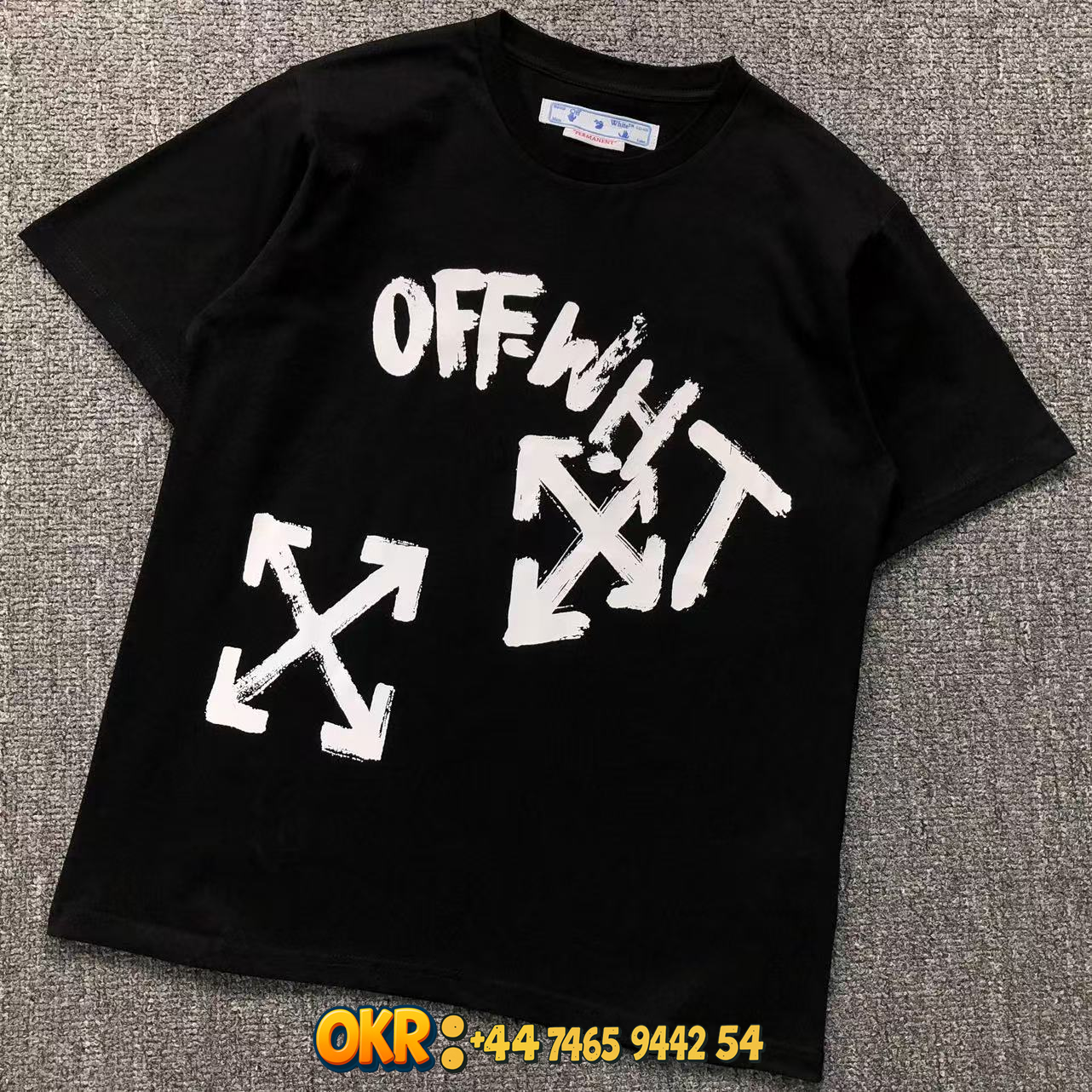 Off-White T-Shirts Short-Sleeve Crew-Neck Arrow Graphic Print — 22