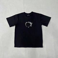 Black black sun roll short sleeve tee
