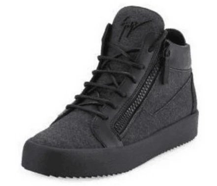 Design Giuseppe Zanotti Deco Zip Black Croc-Embossed Leather Sneakers - 4